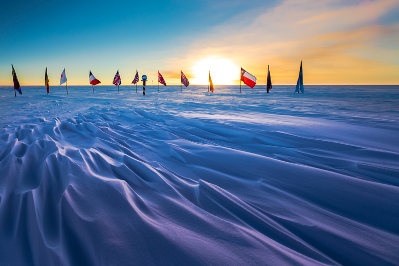 Flags at the South pole